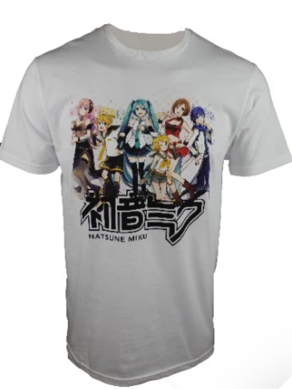 Men's Hatsune Miku White Graphic Crew Neck Tee T-Shirt Medium Anime K-pop Manga